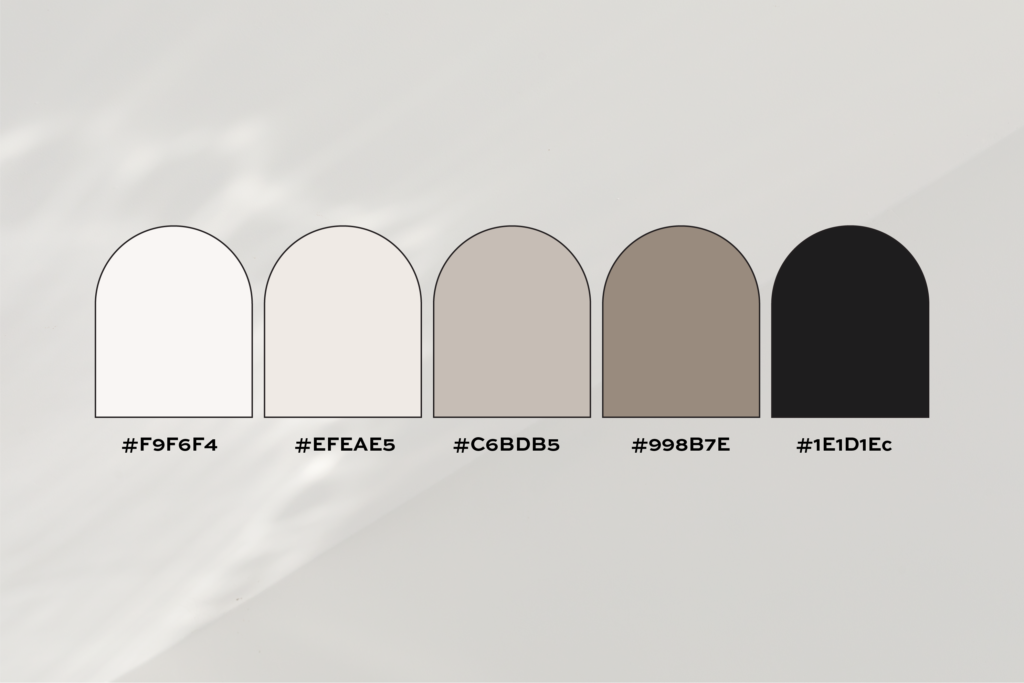 Pale greys and stone color palette.